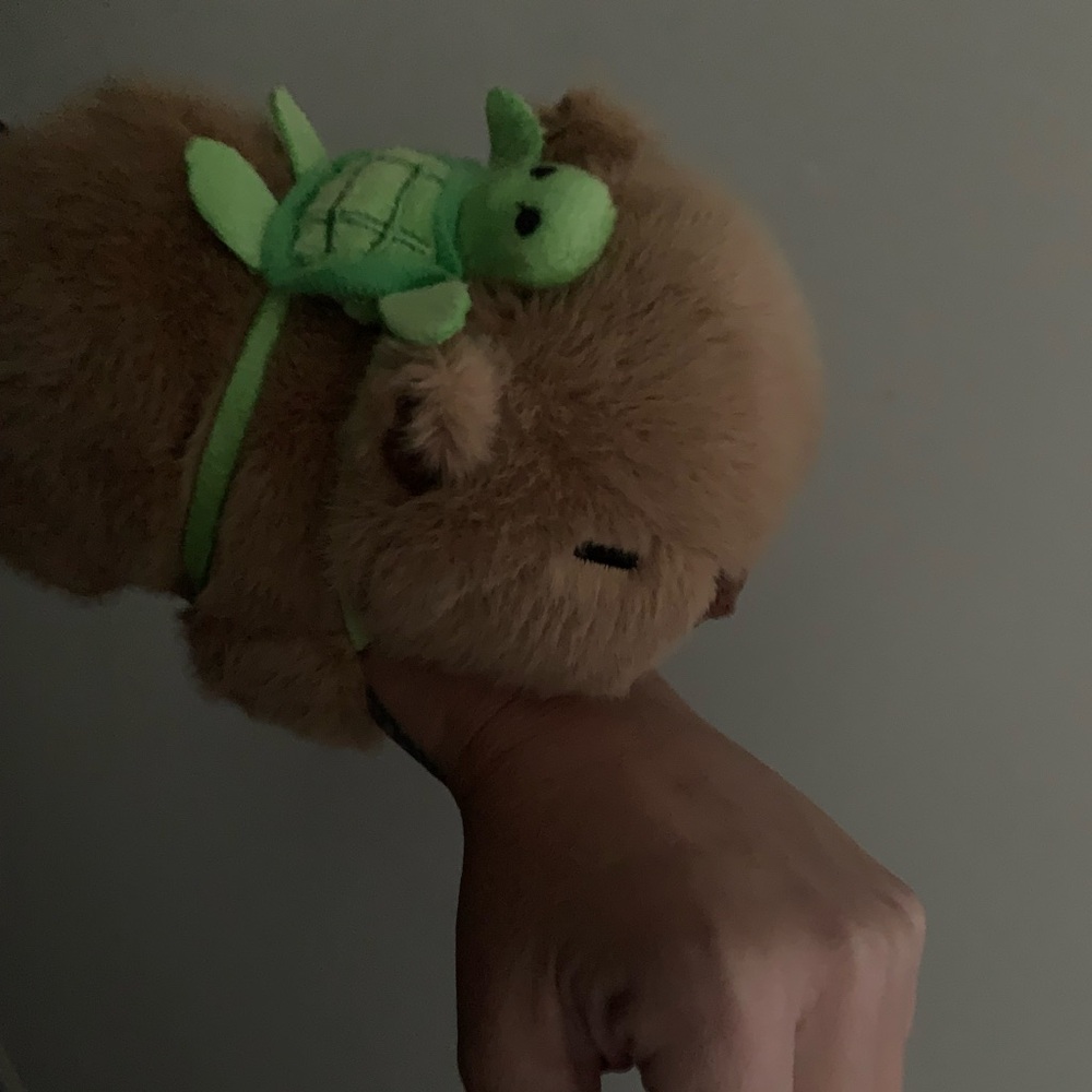 Capybara Plush with Turtle Backpack Slap Bracelet NEW